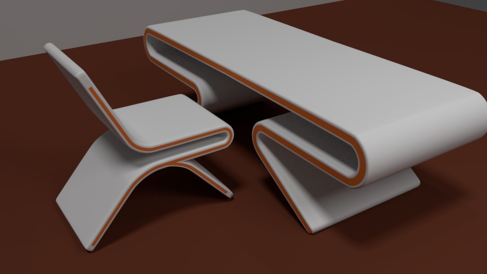 Modern Chair and Table preview image 1